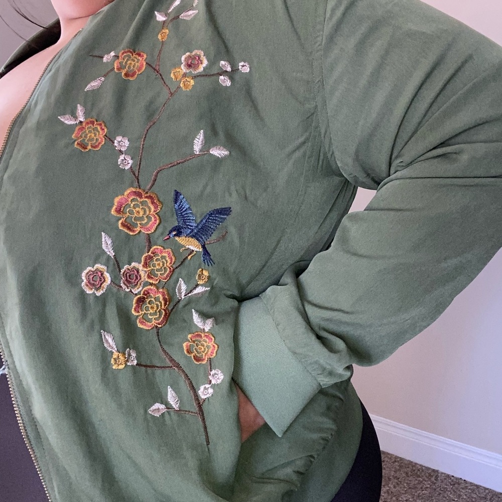Green embroidered jacket